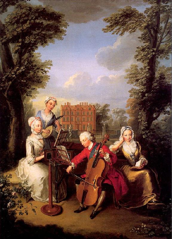Mercier, Philippe Frederick, Prince of Wales and his Sisters at Kew oil painting picture